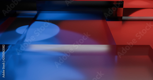 3d abstract  square glass with color light background wallpaper