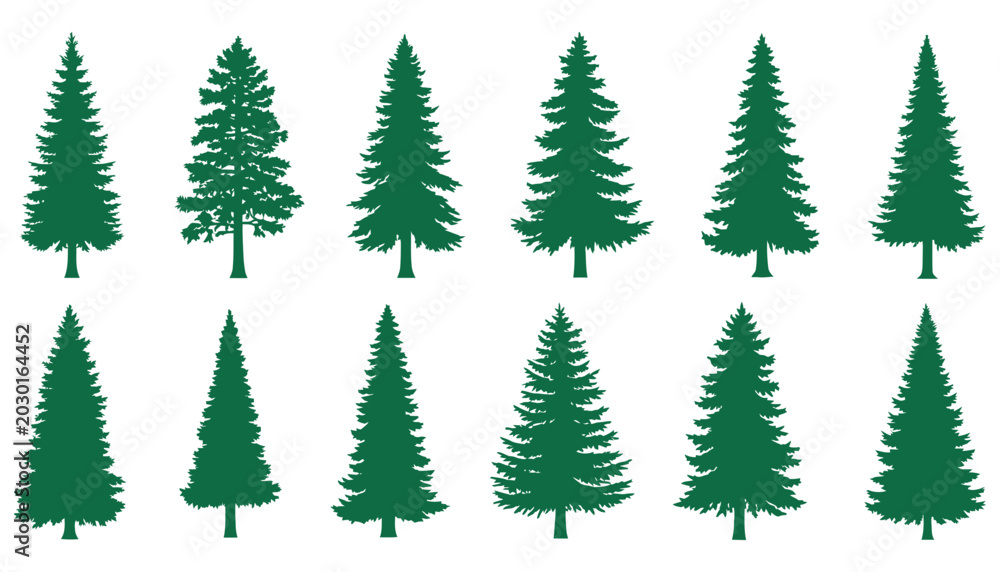 Obraz premium Pine Tree SVG Bundle | Evergreen Forest Tree Collection Design for T-Shirts & POD