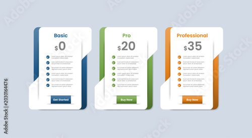 Konstfotografi Process table box base shape infographic with glossy gradient style with price t