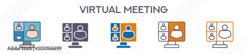 Bild auf Leinwand Virtual Meeting Element For Design Graphic - Multi Styles