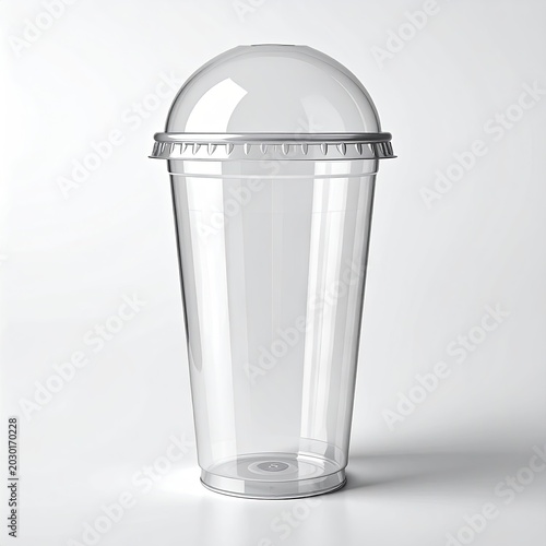 Clear plastic cup with domed lid, perfect for cold beverages and takeaways
