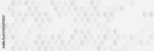 фотографія Minimal white hexagon background with soft shadows, clean and modern abstract design