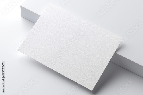 Textured White Card Mockup on Minimalist Background
