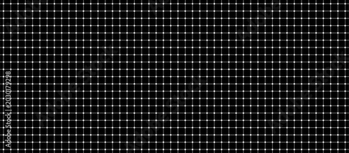 Fotografía Seamless pattern node circle grid blueprint, black surface
