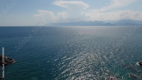 Sunny seaside view with tranquil atmosphere