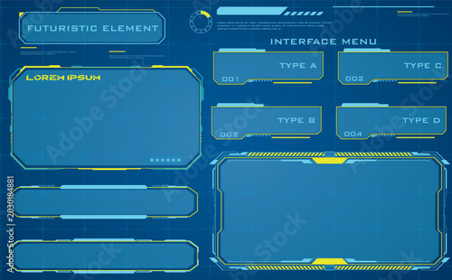 Futuristic User Interface Design Elements for Digital Displays and Control Panels