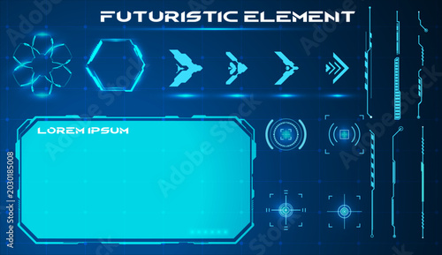 Futuristic Interface Elements - Digital HUD Displays and Sci-Fi UI Kit Components