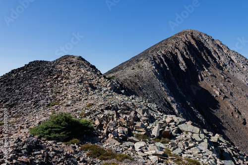 The rocky summit of Frosty Mountain.
