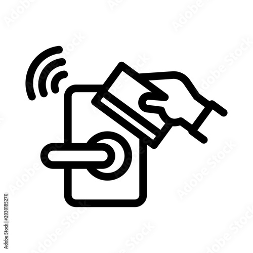 keycard line icon illustration vector graphic.eps
