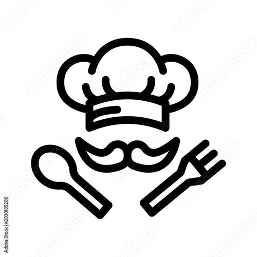 chef hat line icon illustration vector graphic.eps