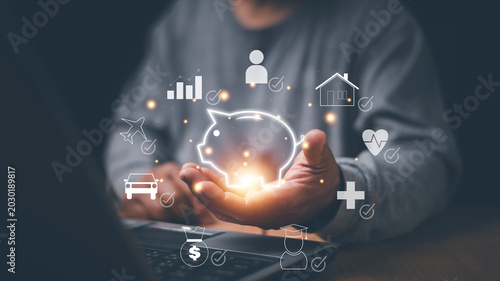 Tableau sur toile Financial protection concept