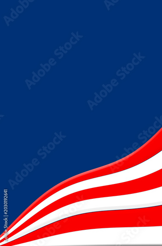Vertical patriotic frame featuring red, white and blue ribbon borders and copy space for election,patriotic mobile templates,Independence Day, event posters,social media stories, flyers