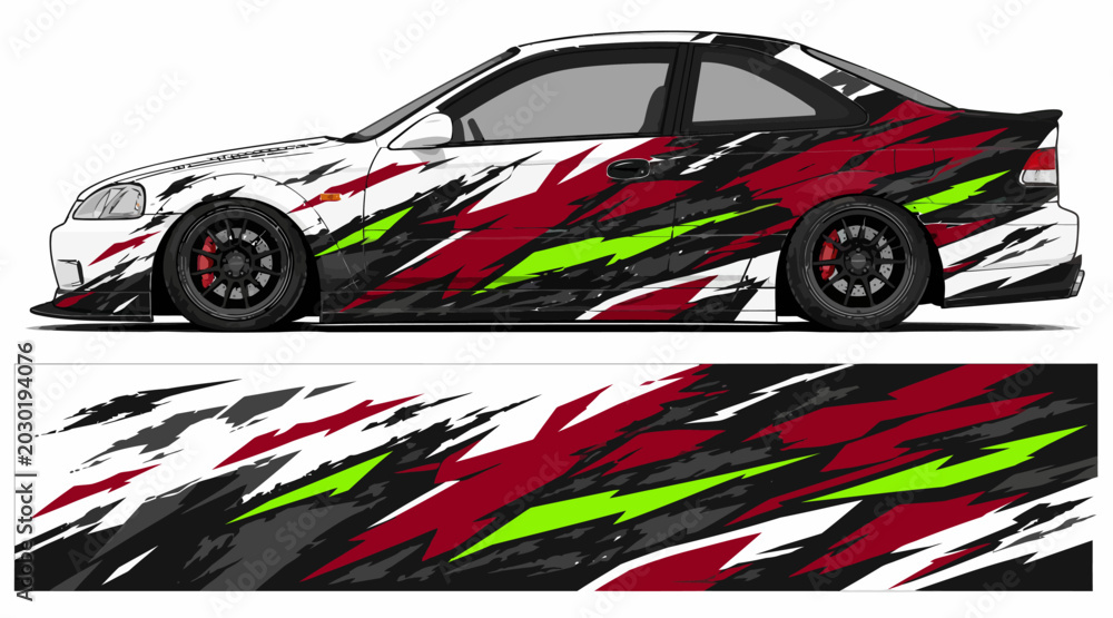 Obraz premium Car with racing stripes design.