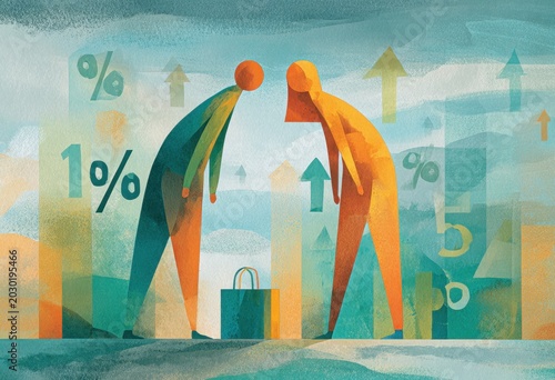Business Partnership Growth Chart Illustration