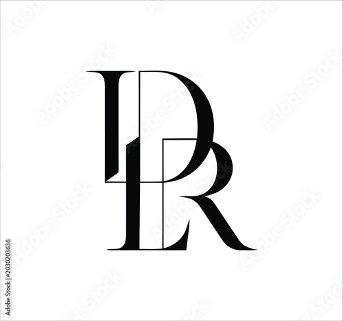 Canvastavla dlr dl lr l r d letter logo design
