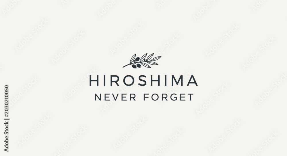 Fototapeta premium Hiroshima memorial logo with text.