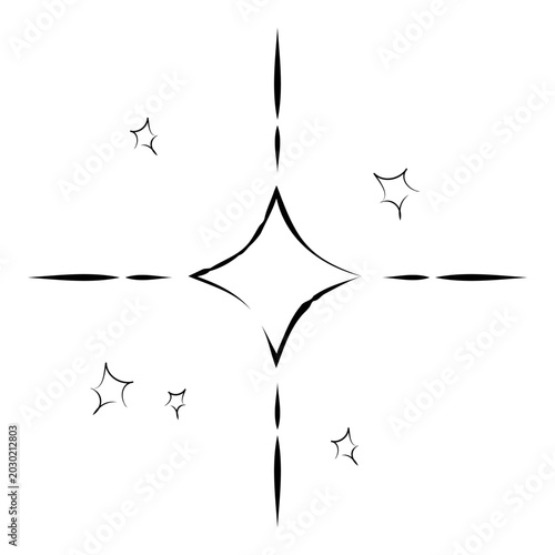 Hand Drawn Sparkle Burst Star Illustration