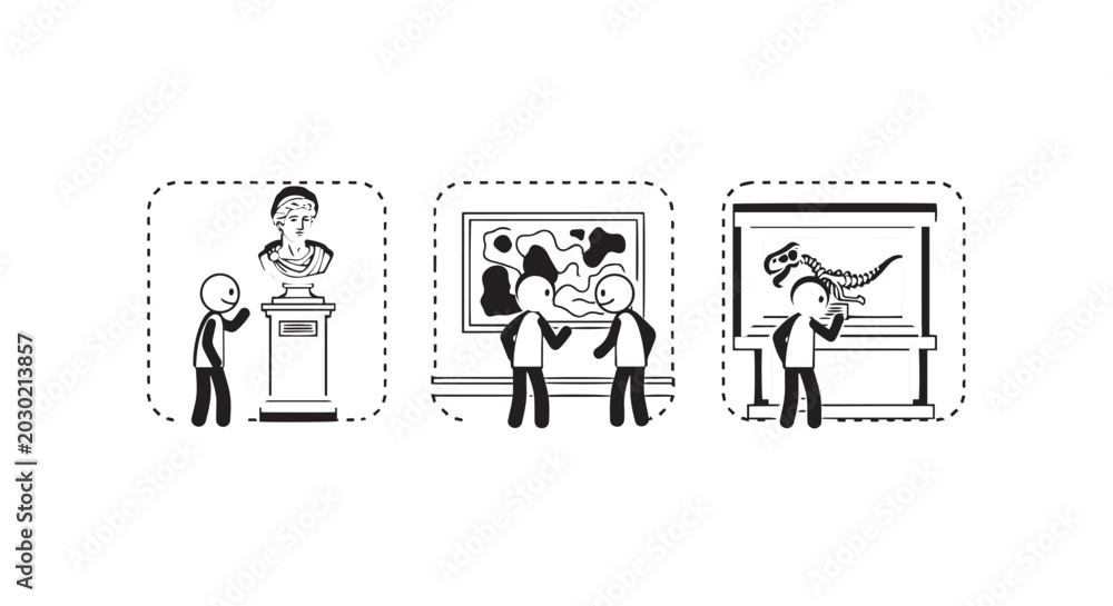 Fototapeta premium Illustrations of Various Educational Presentation Scenarios.