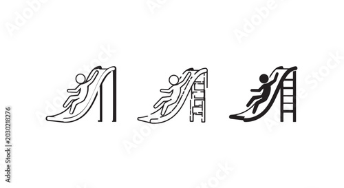 Illustrations of Children Playing on Water Slides Safely.