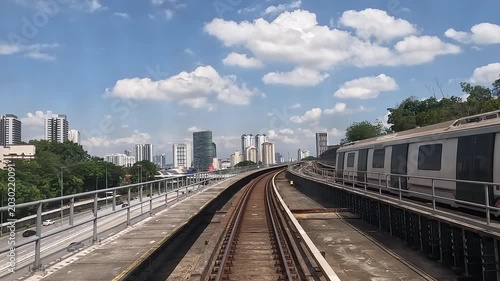 Train front view in suburban Kuala Lumpur, Malaysia	