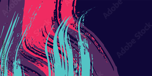 Obraz na płótnie neon background brush game blue pink purple banner abstract paint stain vintage