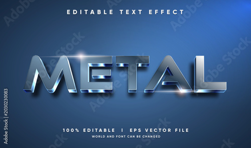 metal vector text effect with modern style