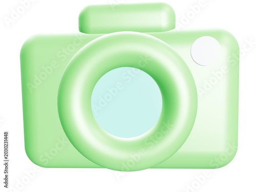Cuadro en lienzo Green digital camera icon on white