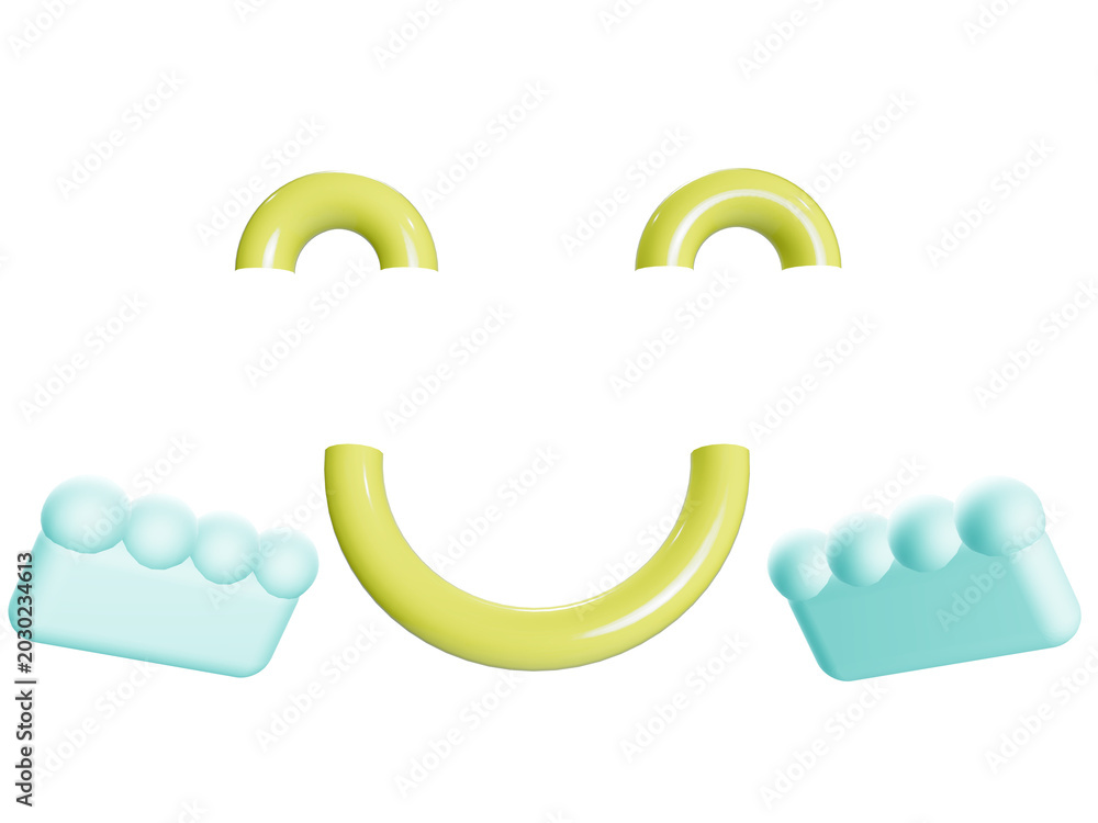 Obraz premium Colorful Lego Smiling Face Pieces Isolated
