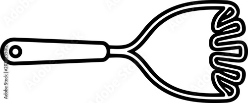 Tableau sur toile Simple outline icon of a potato masher, kitchen utensil for mashing food