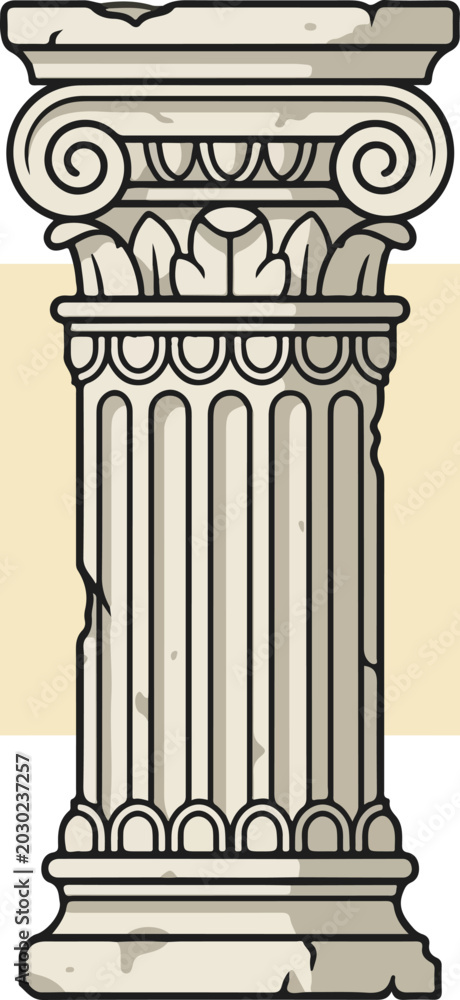 Obraz premium Ancient Greek Stone Column Architecture.