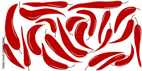 Foto A collection of random chili illustrations