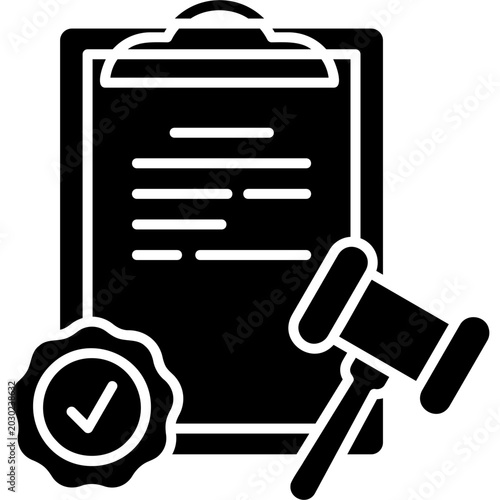 Quadro em tela Glyph Solid Legal Agreement Icon