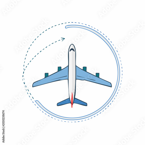 Airplane icon with circular flight path
