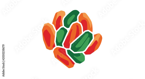 Obraz na plátně abstract colorful vector illustration of clustered oval shapes