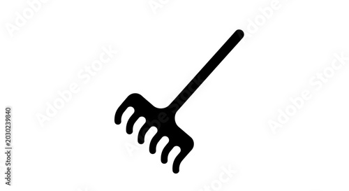 Bild auf Leinwand black garden rake icon vector illustration