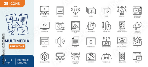 Photos Multimedia icon set