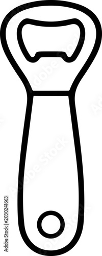 Fotografía Classic Bottle Opener Outline Icon Isolated on White Background