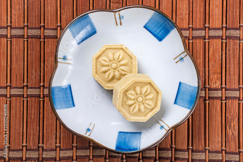 Bean paste cake on the plate   
