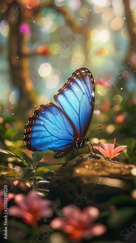 Macro background of a butterfly Created with Generative AI technology