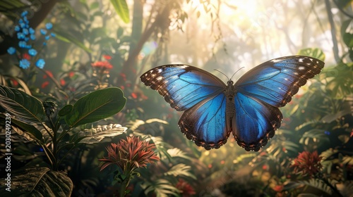 Macro background of a butterfly Created with Generative AI technology