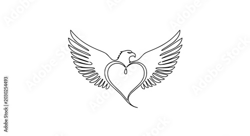 Konstfotografi Bird Formed Heart Shape Wings.