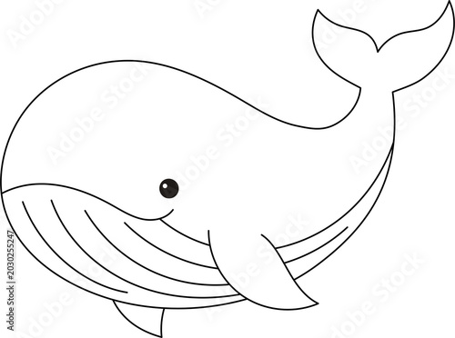 Tableau sur toile Outline sketch of a huge blue whale blowing water from its blowhole
