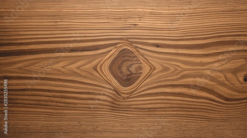 Natural Wood Grain Texture with Knots - Brown Rustic Background