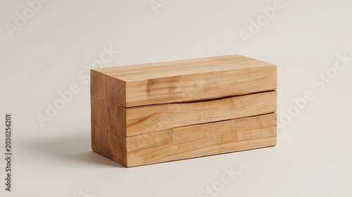 Wooden Crate Stacked, Natural Wood Texture, Construction Material, Isolated on White Background