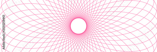 Quadro su tela Abstract pink guilloche banner with elegant geometric spirograph lace lines on w