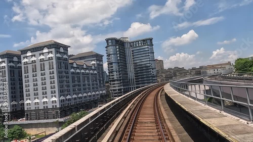 Train front view in suburban Kuala Lumpur, Malaysia	