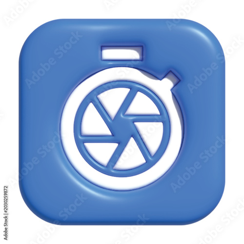 Tableau sur toile Shutter speed 3D icon for adjusting camera capture timing.