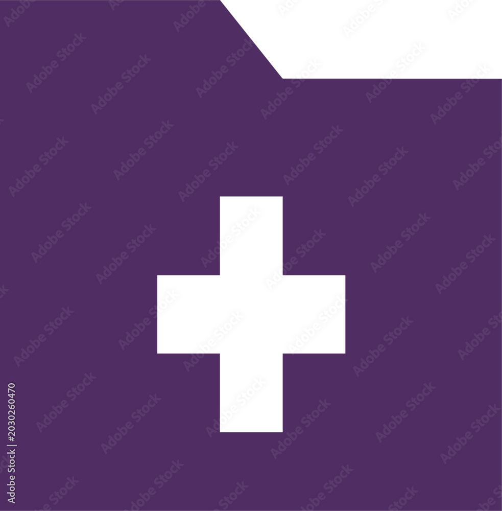 Fototapeta premium Minimalist Digital Folder Icon with Plus Symbol for Adding New Files and Organizing Data Management Systems