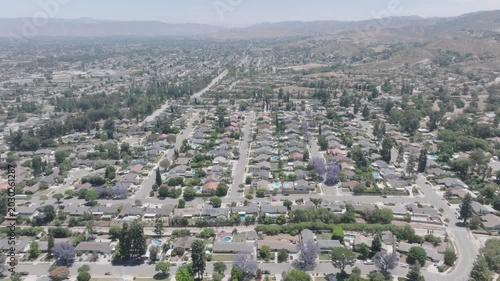 Suburban Community of Simi Valley California Drone Aerial View