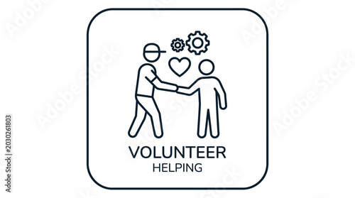 Konstfotografi Volunteer Helping Icon: Teamwork, Community Support, Charity, Goodwill